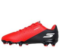 Skechers Boy's Skx_2 Jr Youth Mg Football Cleats - Lightweight Breathable Trainers with Precise Ball Control Trainers, Red Synthetic/Black Trim, 1 UK Child