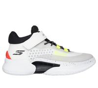 Skechers Boy's SKX Court Hype - Hooper-Hero Sneaker in White/Black/Red, Size 2 | Synthetic/Textile, Machine Washable