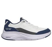 Skechers Boy's Slip-ins: Contour Foam - Cosy Fit Sneaker in White/Navy Blue, Size 13.5 | Textile/Synthetic, Machine Washable