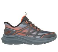 Skechers Boy's Slip-ins: Microspec Velocity - Grid-Shift Sneaker in Charcoal/Orange, Size 10.5 | Synthetic/Textile, Machine Washable