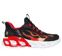 Skechers Boy's Slip-ins S-Lights: Thermo Flash 2.0 - Heat-Brisk Sneaker in Black/Red, Size 13 | Synthetic/Textile
