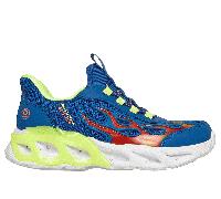 Skechers Boy's Slip-ins S-Lights: Thermo Flash 2.0 - Heat-Brisk Sneaker in Blue/Yellow, Size 3 | Synthetic/Textile