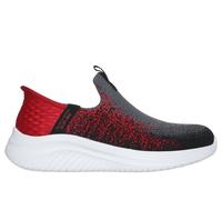 Skechers Boy's Slip-ins: Ultra Flex 3.0 - Brisk-Spec Sneaker in Charcoal/Red, Size 2 | Textile, Machine Washable