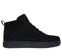 Skechers Boy's Smooth Street - Cosy Zip Sneaker in Black, Size 13 | Synthetic/Textile
