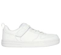 Skechers Boy's Smooth Street Sneaker in White, Size 2 | Synthetic/Textile, Machine Washable