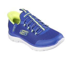 Skechers Boy's Summits High Range Trainers, Blue Textile/Synthetic/Lime Trim, 13 UK Child