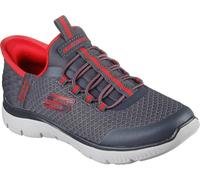 Skechers Boy's Summits High Range Trainers, Charcoal Textile/Synthetic/Red Trim, 13 UK Child