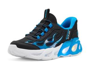 Skechers Boys Thermo Flash Heat Brisk Lights, Black/Blue, 2 Little Kid