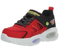 Skechers Boys Trainers, Red Synthetic/Textile/Black & Yellow Trim, 1 UK