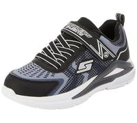 Skechers Boys Trainers, Black Textile/Silver Trim, 10 UK