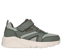 Skechers Boy's UNO Lite - Echo Surge Sneaker in Olive, Size 2 | Synthetic/Textile, Machine Washable