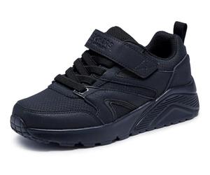 Skechers Boy's Uno Lite Echo Surge Sneakers, Black Synthetic/Black Trim, 3 UK Child