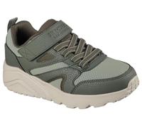 Skechers Boy's Uno Lite Echo Surge Sneakers, Olive Synthetic/Olive Trim, 2 UK Child
