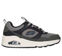 Skechers Boy's UNO - Retro-Groove Sneaker in Brown/Taupe, Size 3 | Synthetic/Textile