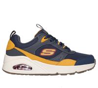 Skechers Boy's UNO - Retro-Groove Sneaker in Navy Blue/Yellow, Size 11 | Synthetic/Textile