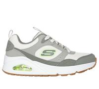 Skechers Boy's UNO - Retro-Groove Sneaker in Olive, Size 1.5 | Synthetic/Textile