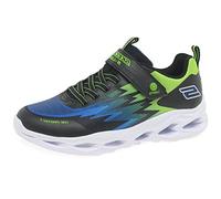 Skechers Boy's Vortex-Flash Zorent Sneakers, Black & Blue Synthetic & Trim/ Lime Trim, 13.5 UK Child
