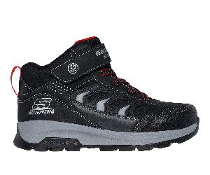 Skechers Boy's Waterproof: Storm Blazer - Glow Roam Boots in Black/Charcoal, Size 10 | Synthetic/Textile