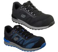 Skechers Men's Bulklin Composite Toe Trainers 77180EC Blue Textile UK 11