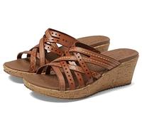 SKECHERS Womens Beverlee Hot Spring Wedge Sandals Luggage Brown 7