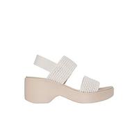 Skechers Cali Day Woven Stretch Double Band Sling Back Heeled Sandal, Off White, Size 3, Women Off White