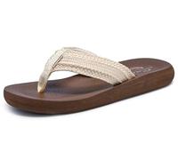 Skechers Cali Women's Asana-Hidden Valley Flip-Flop, Natural, 7