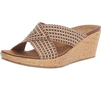 Skechers Cali Women's Beverlee Delighted Wedge Sandal, Natural, 11 M US