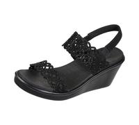 Skechers Cali Women's womens Rumble on - Sassy Dayz Wedge Sandal Black/Black 7 US