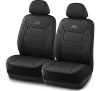 Skechers Car Seat Covers, Lycar Car Seat Protectors with Thick Memory Foam, Black Front Seat Cover Set, Airbag Compatible, Automotive Interior Covers for Most Cars, Trucks, SUVs