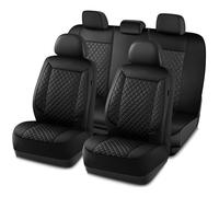 Skechers Car Seat Covers Piping Luxury Faux Seat Covers Waterproof Anti Slip Car Seat Protector Full Set Car Accessories Airbag Universal Fit for Most