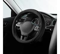 Skechers Car Steering Wheel Cover, Memory Foam 14.5-15 Inch, Anti-Slip, Safety and Comfortable, Universal Accessory for Various Cars, Trucks, SUVs(Black&Black)