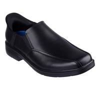 (, ) Skechers Caswell Frantone Leather Men's Black Slip-On Shoes