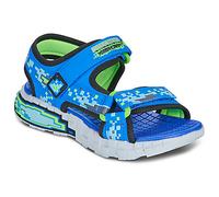 Skechers Baby Boys Mega-Splash 4K Flat Sandal, Blue/Lime, 12 UK Child
