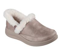Skechers Cozy Escape Textile WoMens Taupe Slippers - Size UK 7