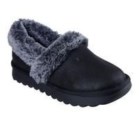 Skechers Women's Cozy Up Slip-On Slippers – Black Microleather/Faux Fur – UK 8