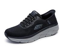 Skechers D Lux Walker 2.0 Rezinate Slip On Runners Mens Black/Gray 11