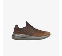 Skechers Delson Leather Slip On Shoe Dark Brown