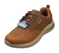 Skechers USA Men's Men's Delson 3.0 Glavine Sneaker, Dark Brown Leather, 7 UK