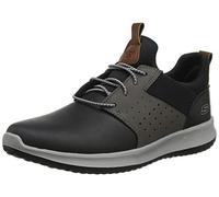 Skechers DELSON AXTON, Men's DELSON Axton Trainers, Black (Black Gray Leather Bkgy), 7 UK (41 EU)