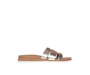 Skechers Desert Kiss Low Duraleather Strap Slide, Bright Gold, Size 7, Women Bright Gold