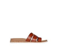 Skechers Desert Kiss Low Duraleather Strap Slide - Brown, Brown, Size 7, Women Brown