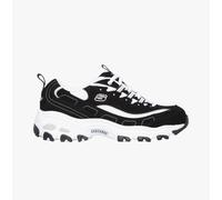 Skechers D'LITES-Biggest FAN Womens Leather Lace-Up Black/White Shoes