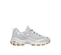 Skechers D'Lites Dazzling Shine Iridescent Trainers, Grey, Size 7, Women Grey