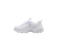 Skechers D'LITES - FRESH START, Women's Low-Top Trainers, White (White Leather/Mesh/Silver Trim Yellow Wsl), 5.5 UK (38.5 EU)