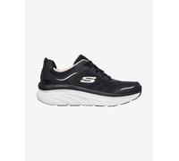 Skechers Trainers D'lux Walker Infinite Motion - Black Leather Mesh, Pink Trim - Women's 6.5 UK