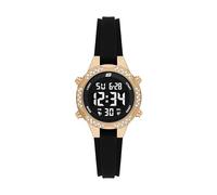 Skechers Silicone Sports Digital Watch for Women, Brinkley Gold/Black, Women's Digital