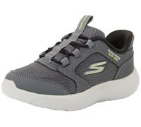Skechers Dyna-Lite Turbo-Brisk Buddies Sneaker, Charcoal Synthetic/Textile/Black & Safety, 8 UK Child