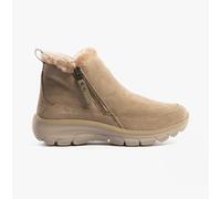 Skechers Women's Relaxed Fit Easy Going Cool Zip Boot, Taupe, 5 UK