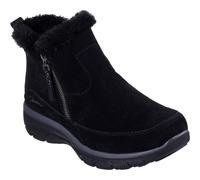 Skechers Easy Going Cool Zip! Leather Womens Black Winter Ankle Boots Suede - Size UK 4.5