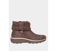 Skechers Easy Going Cozy Weather Faux Leather Ankle Boots Chocolate